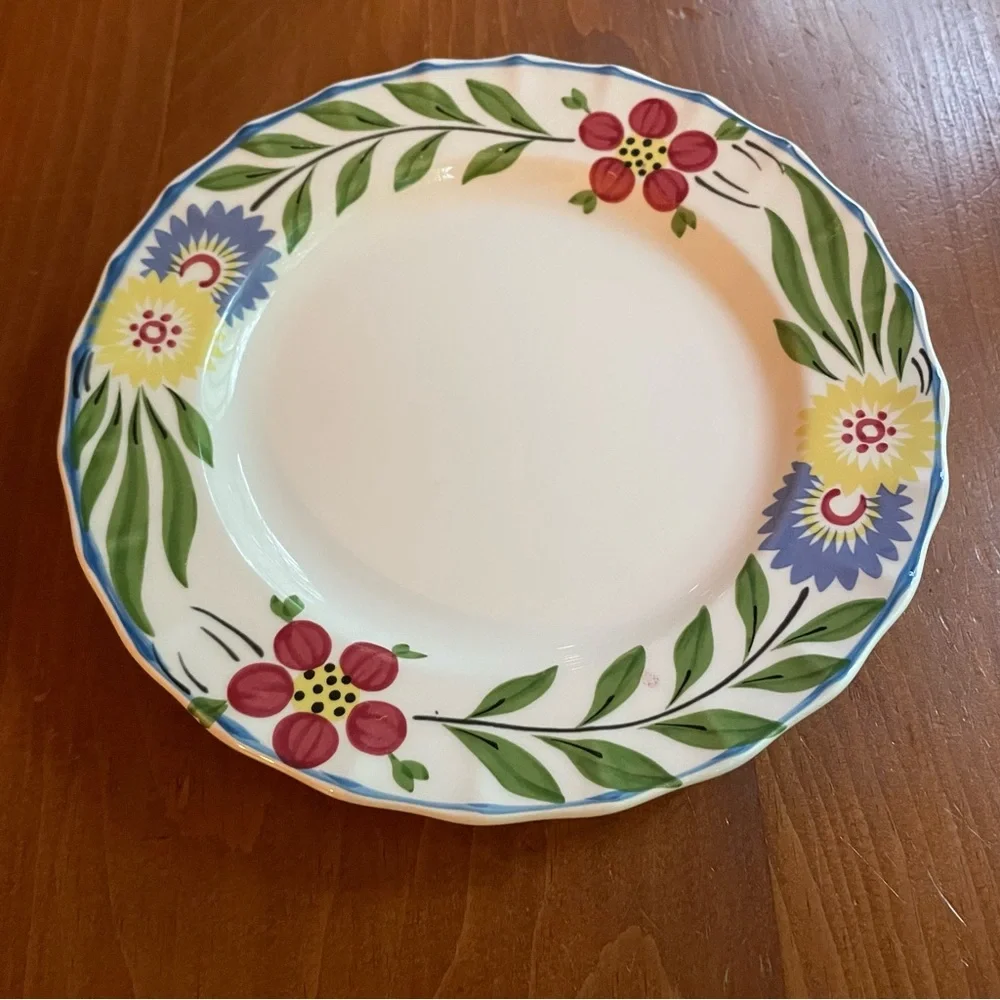 Vintage Eddie Bauer Decorative Salad Plate Stamped Antique Look Floral Design